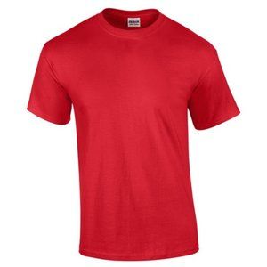 🆕 GILDAN ADULT ULTRA COTTON ROUND-NECK SHORT SLEEVE T-SHIRT - RED - MEN